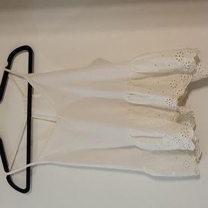 Cream eyelit cropped tank